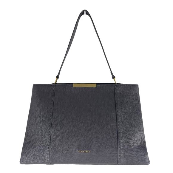 Ted Baker Camieli Faceted Bow Leather Shoulder Bag Gray